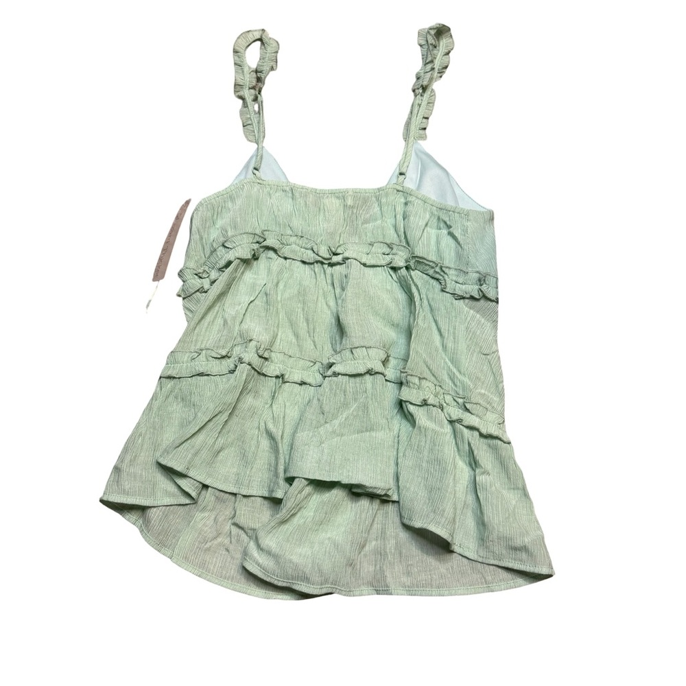 🌿 CALIN by Flyington Sage Green Ruffle Tiered Cami‎ Top NWT Size S 🌿 - Picture 4 of 4